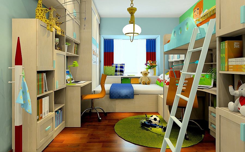 兒童房定制榻榻米,星空梵高全屋定制